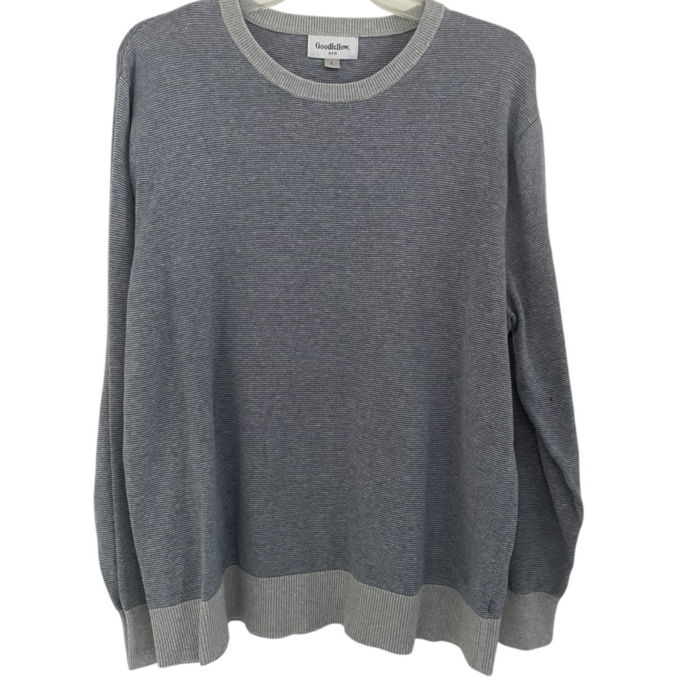 Goodfellow & Co Men's Gray & Blue‎ Long Sleeve Sweater
